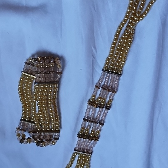 Vintage pearl and choker and matching bbracey - Picture 1 of 4